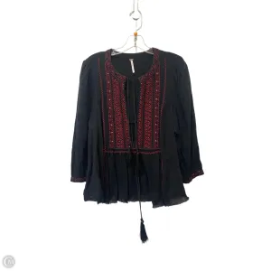 Top Long Sleeve By Free People In Black & Red, Size: L
