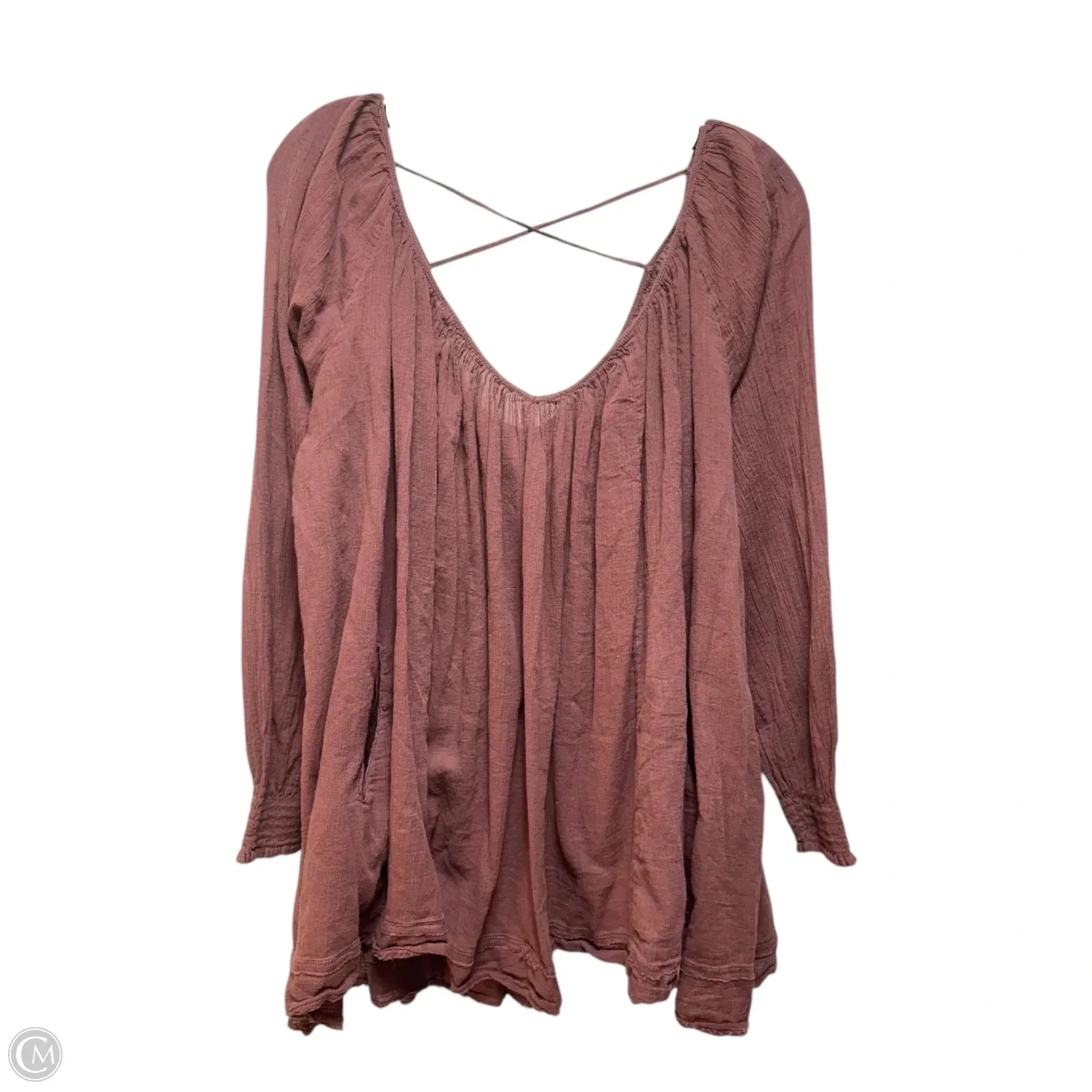 Top Long Sleeve By Free People In Brown, Size: XS