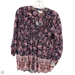 Top Long Sleeve By Knox Rose In Navy, Size: M