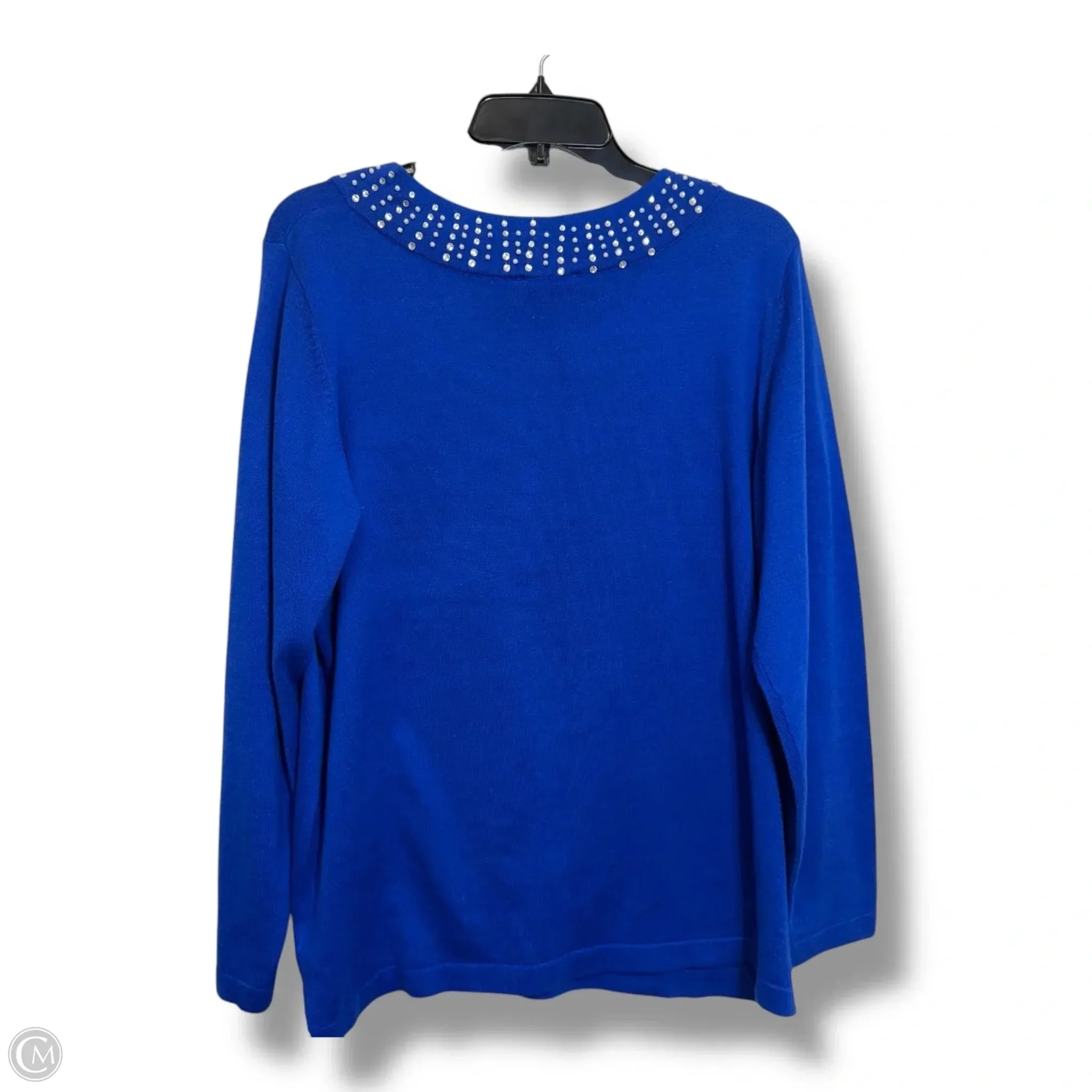Top Long Sleeve By Quaker Factory In Royal Blue, Size: Xl