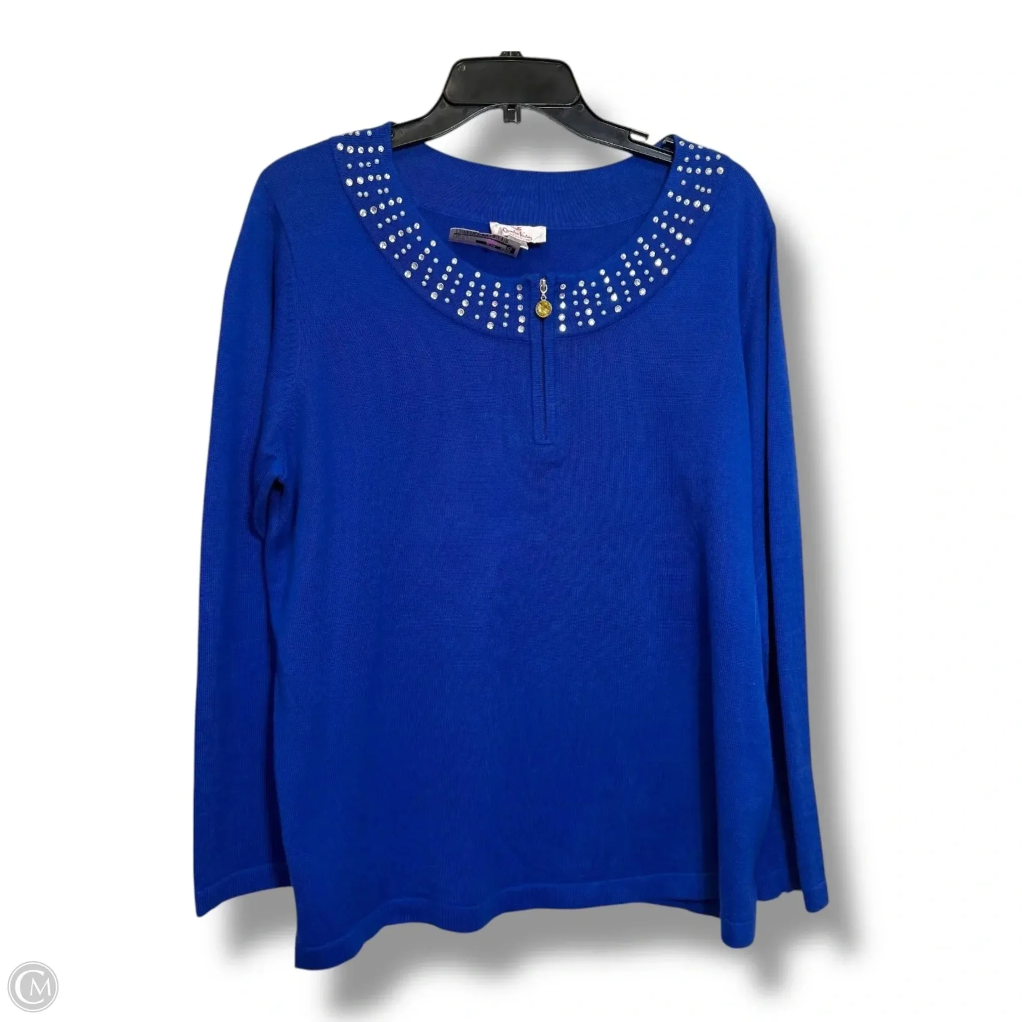 Top Long Sleeve By Quaker Factory In Royal Blue, Size: Xl