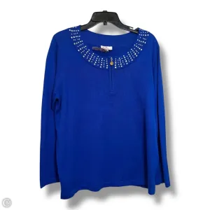 Top Long Sleeve By Quaker Factory In Royal Blue, Size: Xl