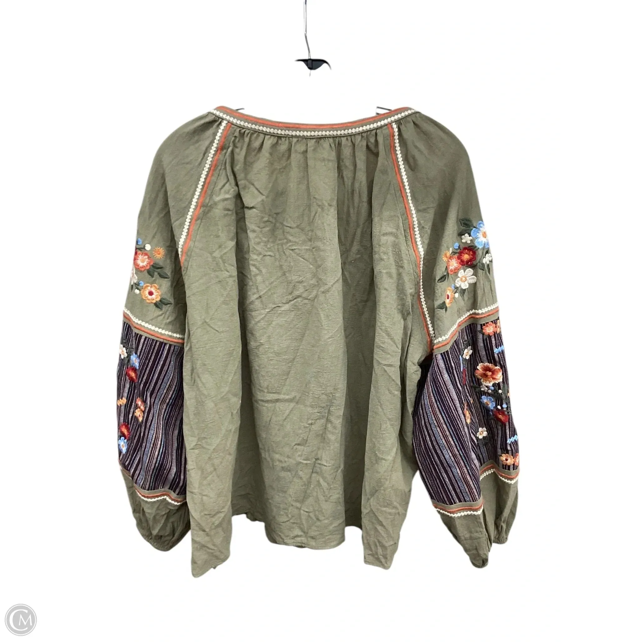 Top Long Sleeve By Savanna Jane In Green, Size: 2x