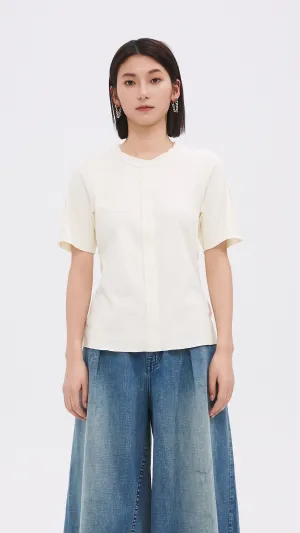 Tucks-trimmed T-Shirt