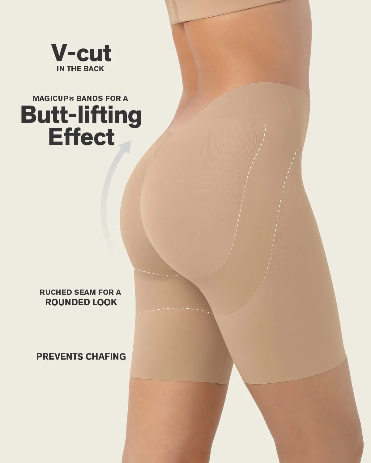 Undetectable Backless Moderate Shaper Short