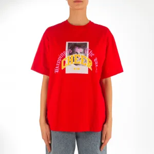 Unisex Msgm Yearbook Print T-shirt Red
