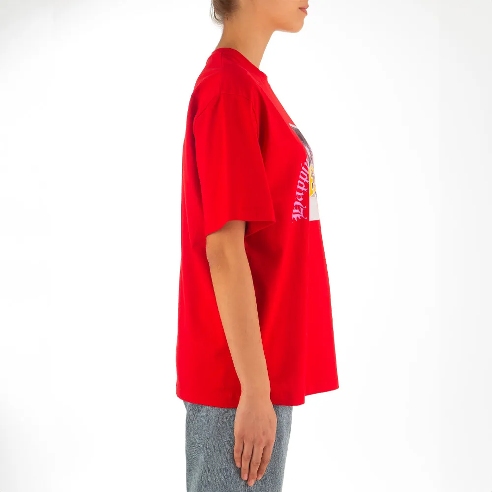 Unisex Msgm Yearbook Print T-shirt Red