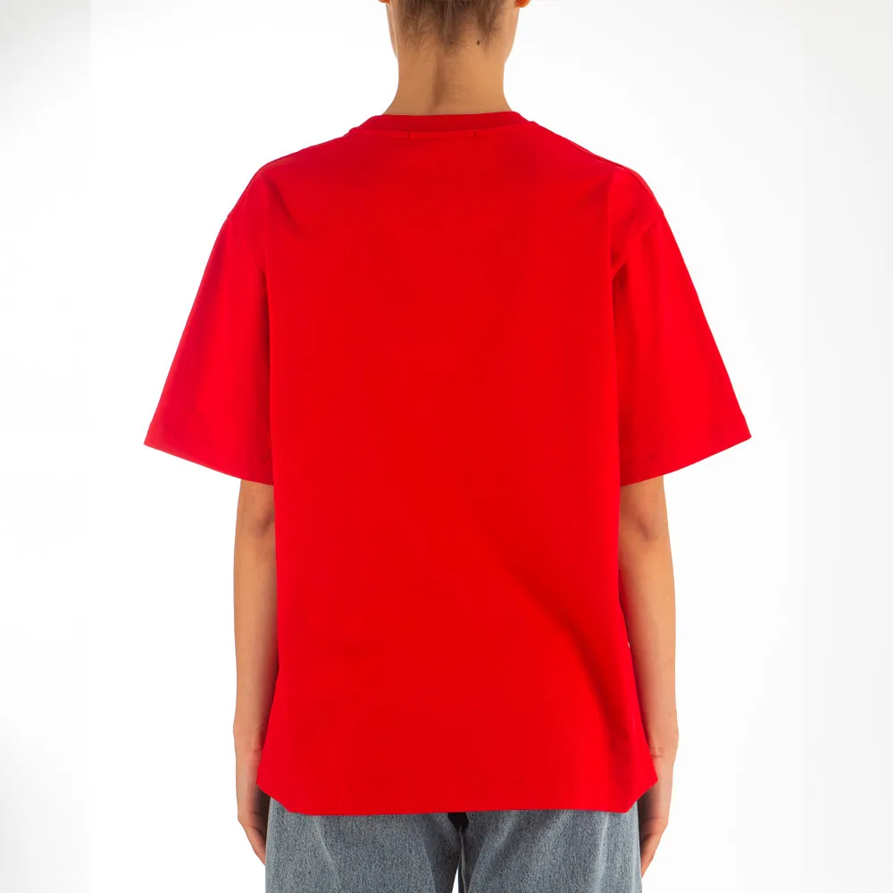 Unisex Msgm Yearbook Print T-shirt Red