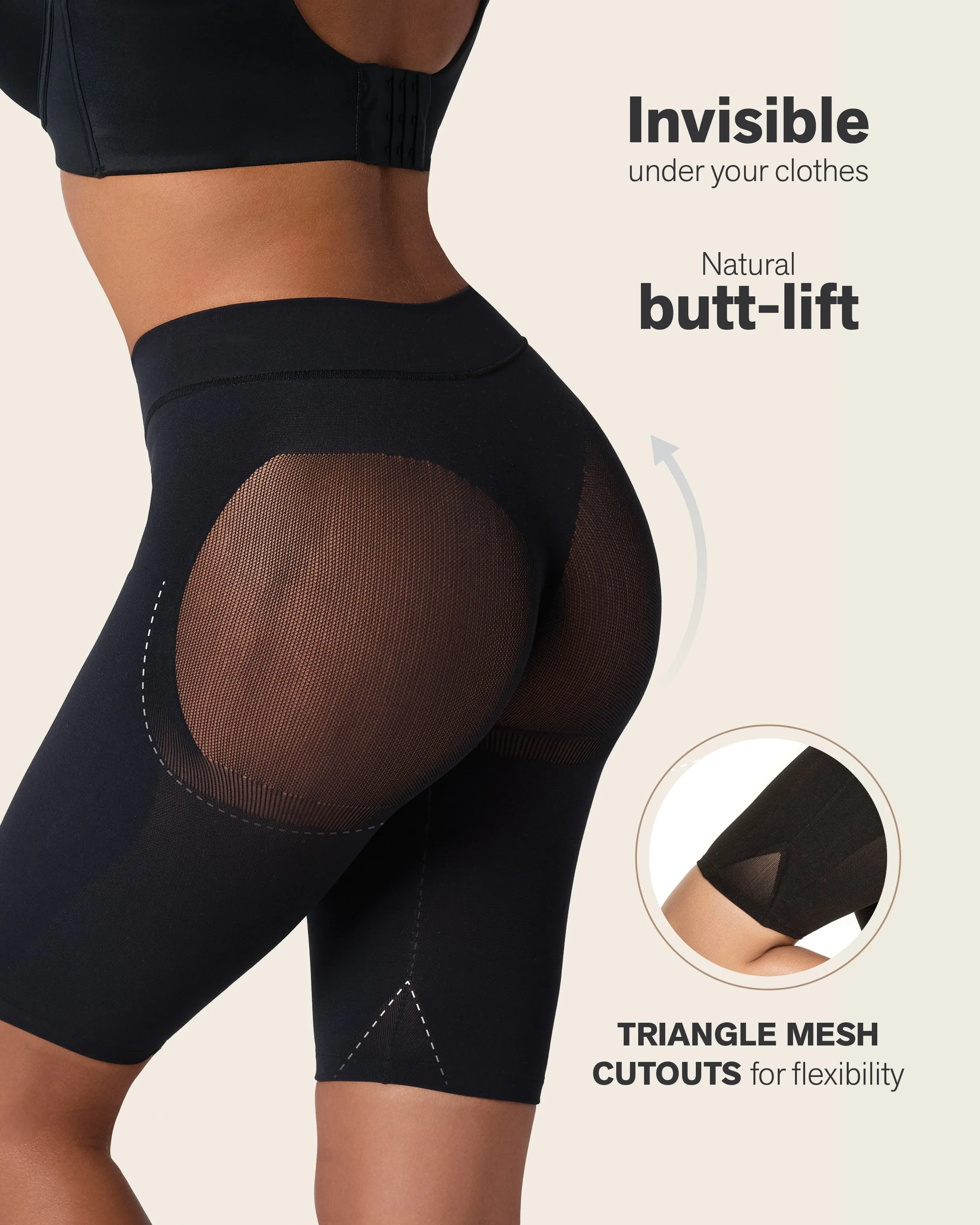 Well-Rounded Invisible Butt Lifter Shaper Short