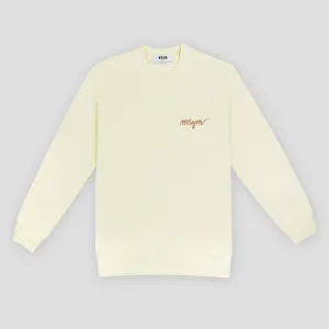 Women's Embroidery Cursive Logo Sweatshirt Optical White