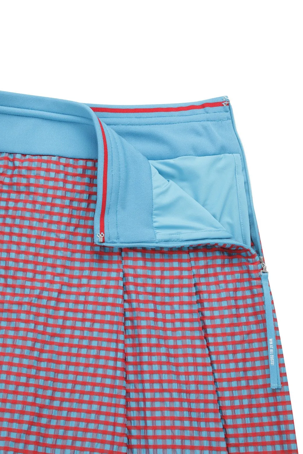 Women's Micro Check Skirt Pants Red
