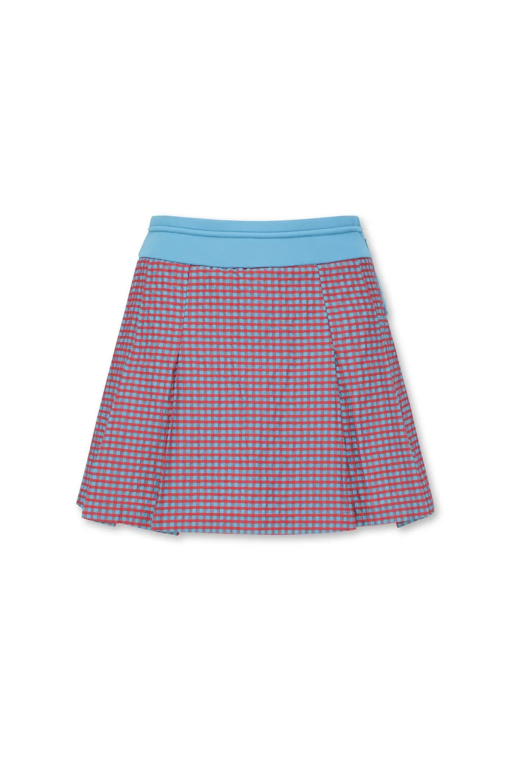 Women's Micro Check Skirt Pants Red