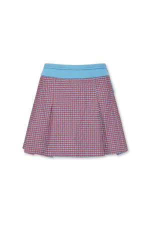 Women's Micro Check Skirt Pants Red