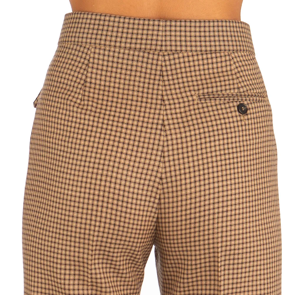 Women's Microcheck Wool Sand