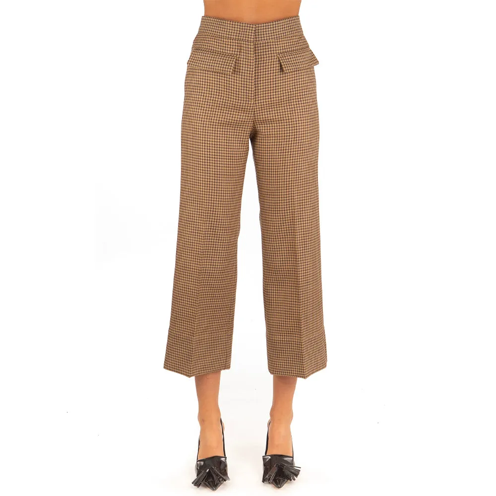 Women's Microcheck Wool Sand