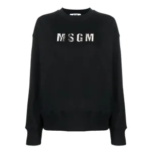 Women's Msgm Lynx Printed Sweatshirt Black