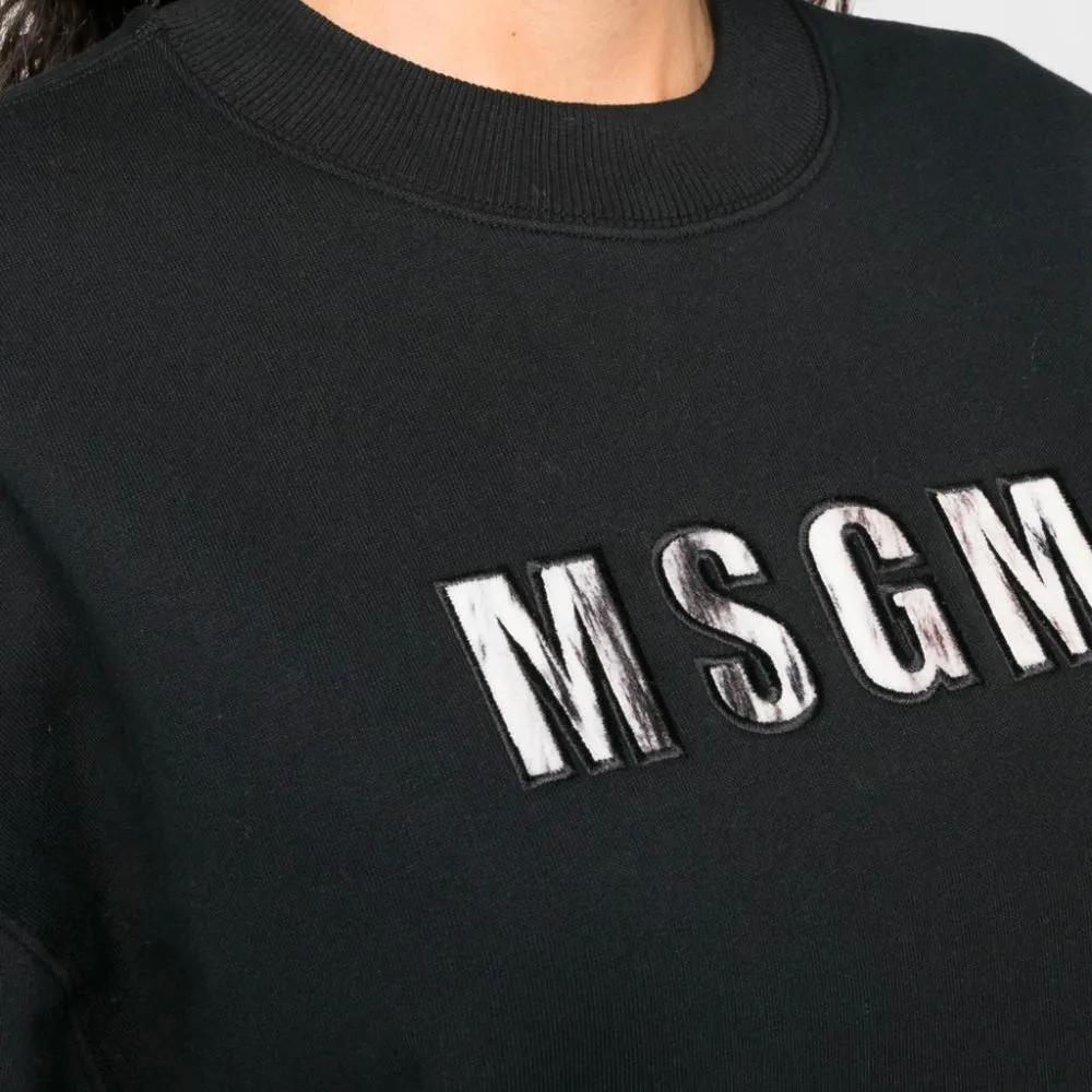 Women's Msgm Lynx Printed Sweatshirt Black