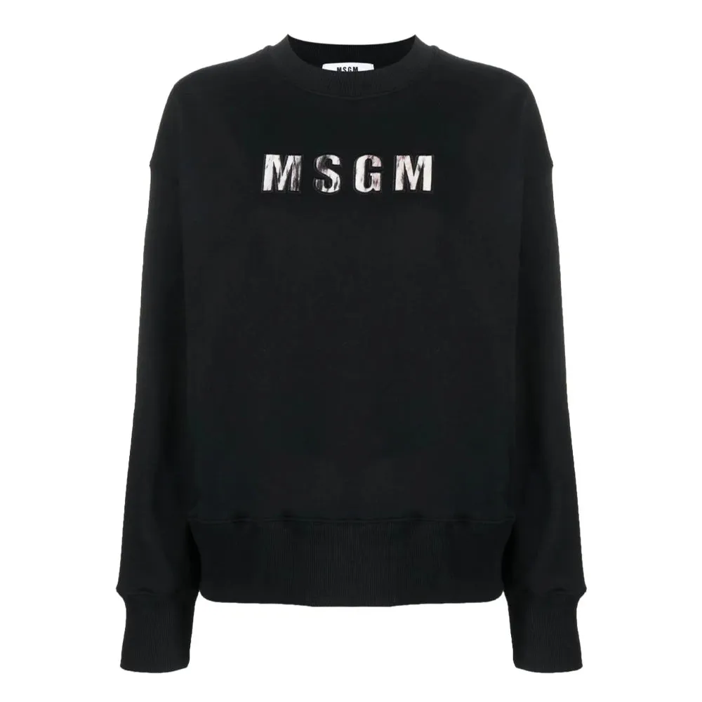 Women's Msgm Lynx Printed Sweatshirt Black