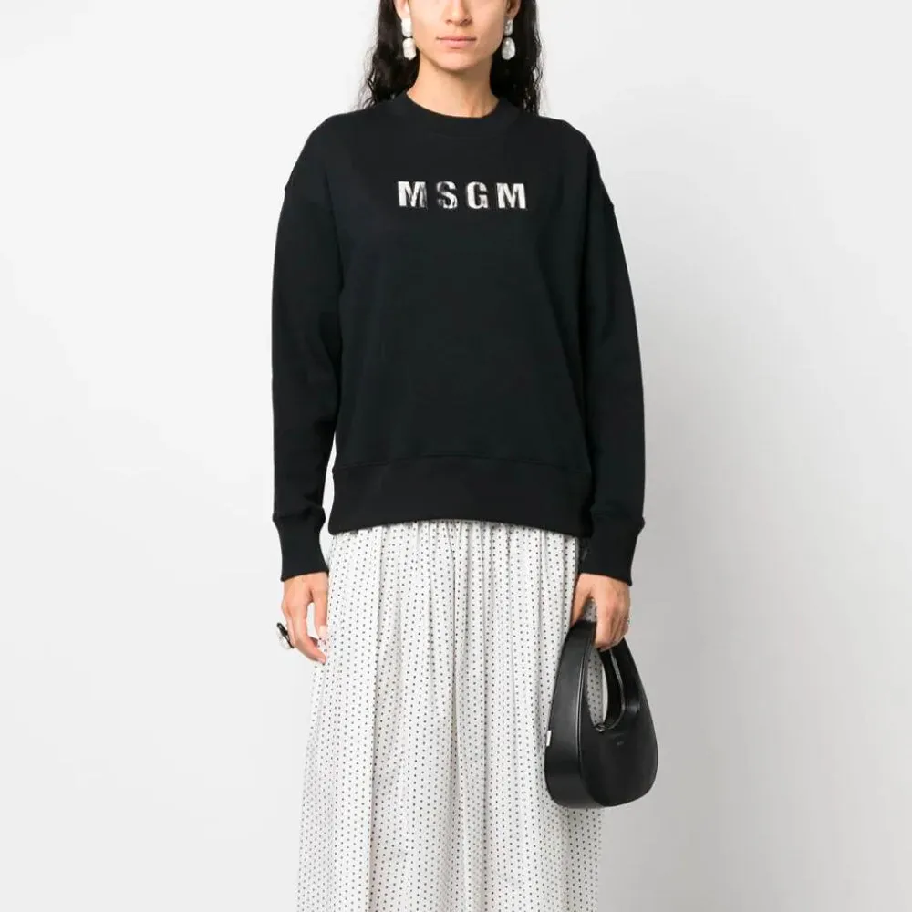Women's Msgm Lynx Printed Sweatshirt Black