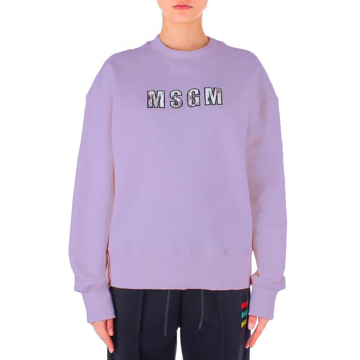 Women's Msgm Lynx Printed Sweatshirt Lilac