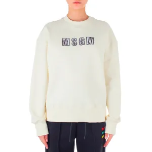 Women's Msgm Lynx Printed Sweatshirt Off White