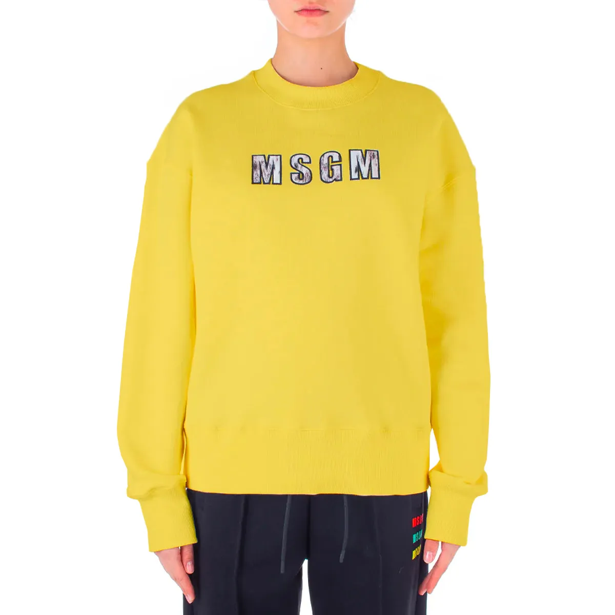 Women's Msgm Lynx Printed Sweatshirt Yellow