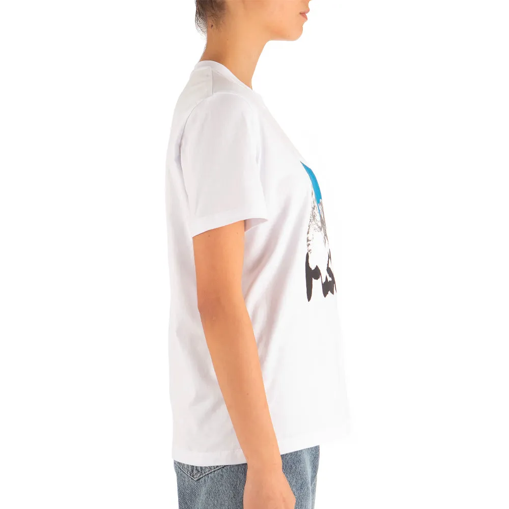 Women's Msgm "I'm Feline Fine Today" Print T-shirt White