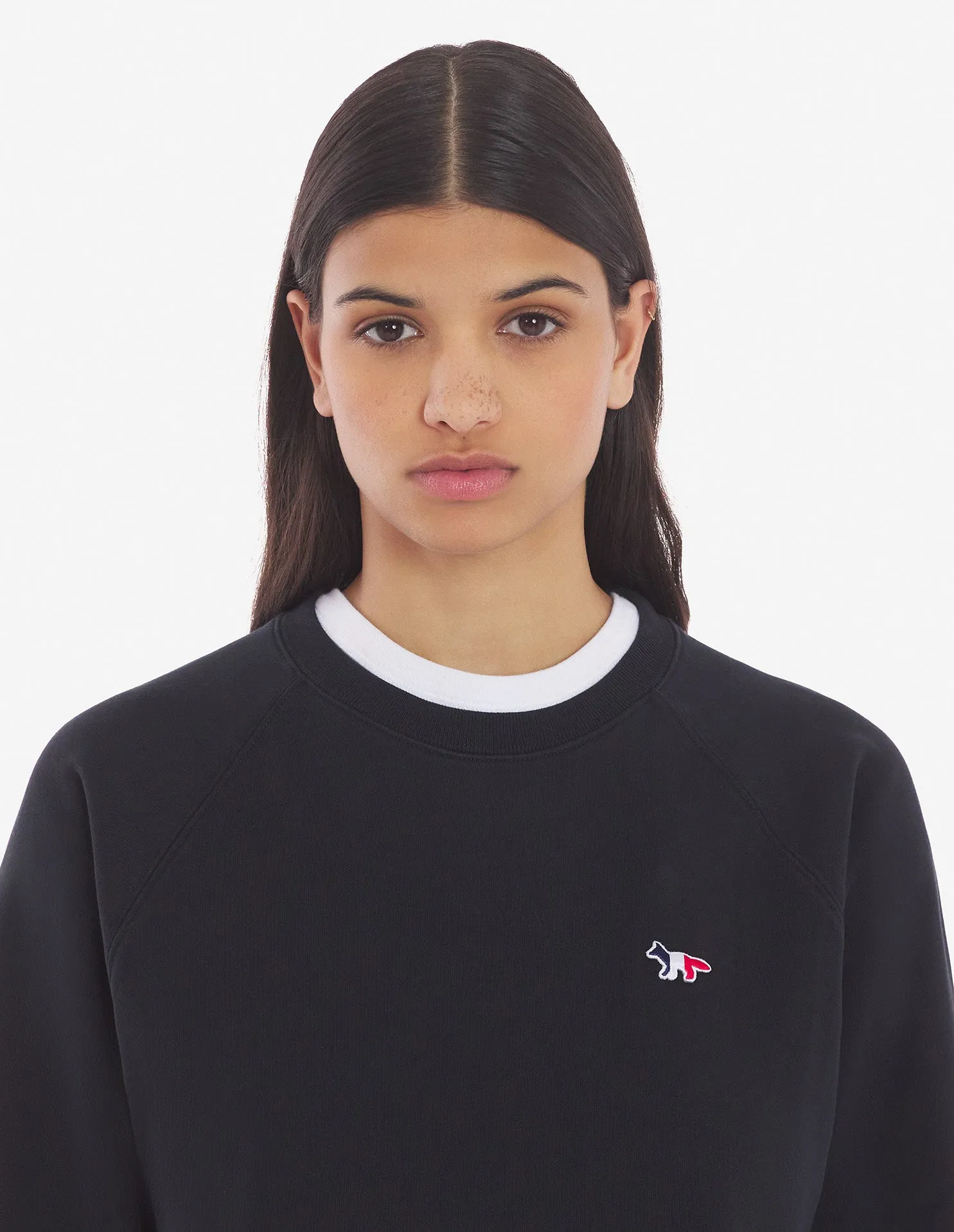 Women's Tricolor Fox Patch Adjusted Sweatshirt Black