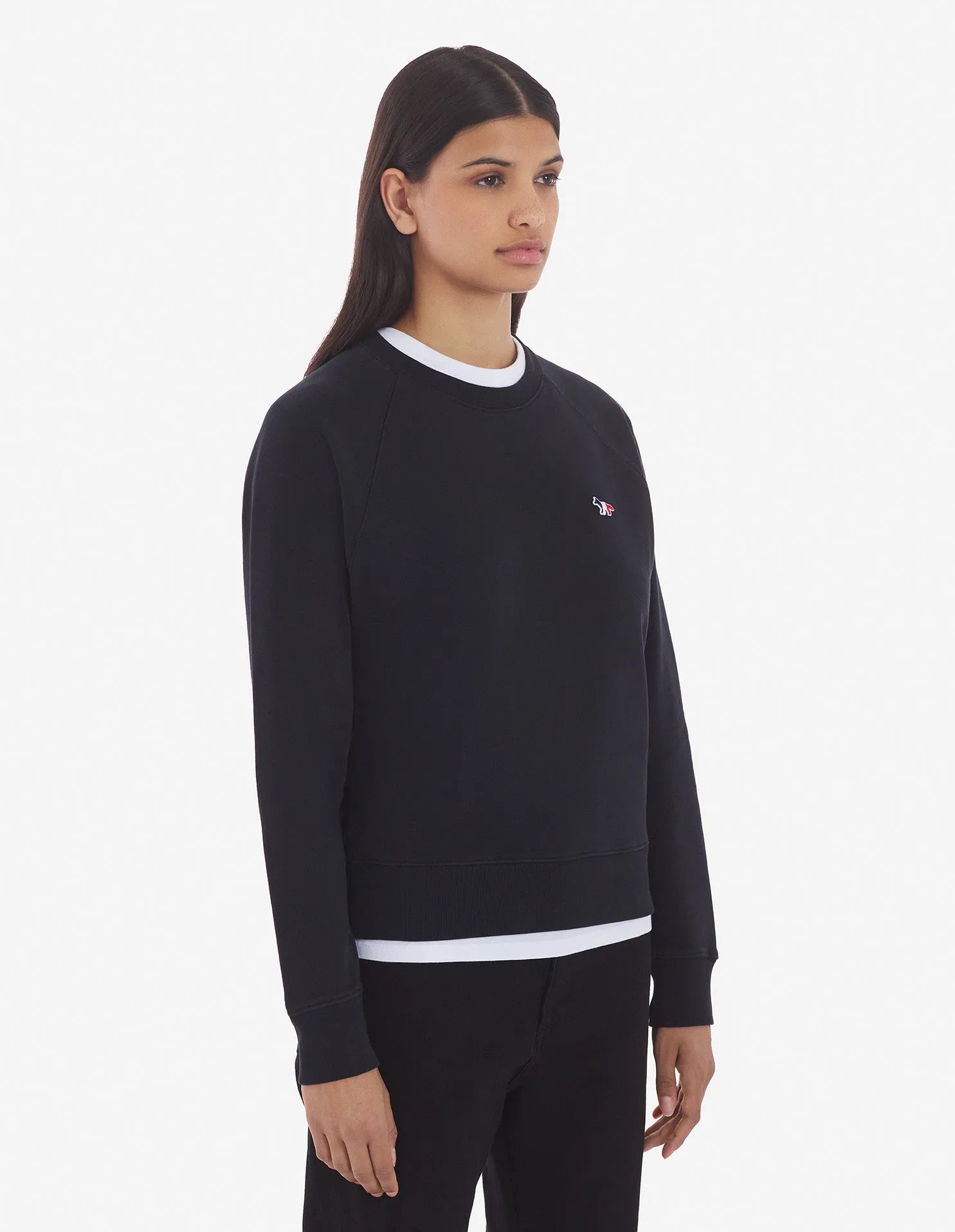 Women's Tricolor Fox Patch Adjusted Sweatshirt Black