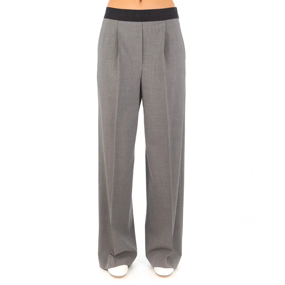 Women's Wool Suiting Pants Grey Melange